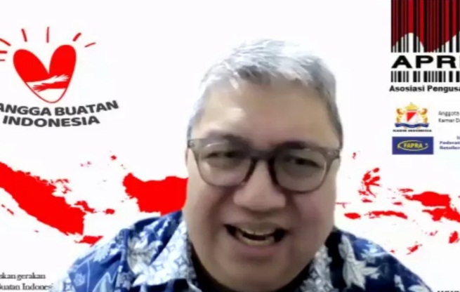 Ketua Umum Asosiasi Pengusaha Ritel Indonesia Roy Nicholas Mandey dalam diskusi daring yang dipantau di Jakarta,